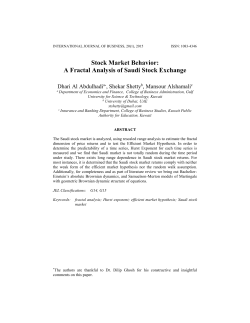 Stock Market Behavior: A Fractal Analysis of Saudi Stock Exchange