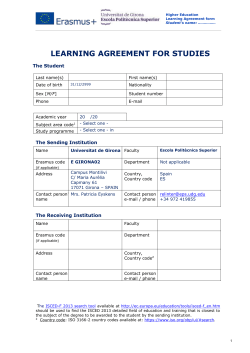 learning agreement for studies - Universitat de Girona