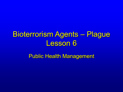 Plague Training Module - Lesson 6: Public Health Issues