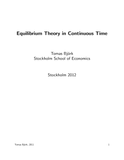 Equilibrium Theory in Continuous Time
