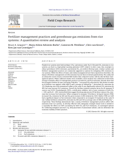 Fertilizer management practices and greenhouse gas emissions