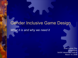 Gender Inclusive Game Design