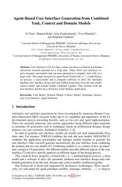 Agent-Based User Interface Generation from Combined Task