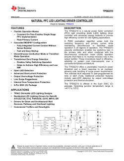 Single-Stage PFC Driver Controller for LED Lighting (Rev. B)