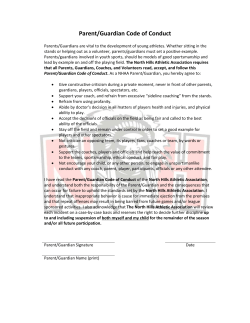 NHAA Parent/Guardian Code of Conduct
