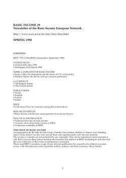 Issue 29, Spring 1998 - Basic Income Earth Network