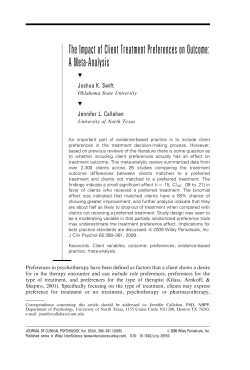 The impact of client treatment preferences on outcome: a meta