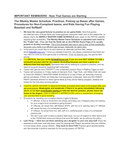 IMPORTANT REMINDERS - Now That Games Are Starting