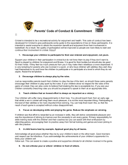 Parents` Code of Conduct