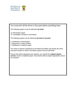Nomination pack (incl election agent notification form) -LGEW