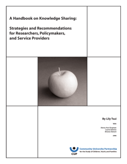 A Handbook on Knowledge Sharing: Strategies and