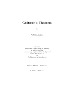 Gr&ouml;tzsch`s Theorem - University of Waterloo