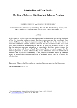 Selection Bias and Event Studies: The Case of Takeover Likelihood