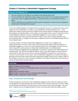 Chapter 6: Develop a Stakeholder Engagement Strategy
