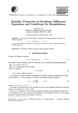 Stability Properties of Nonlinear Difference