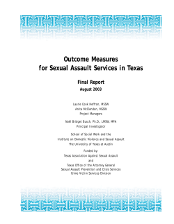 Outcome Measures for Sexual Assault Services in Texas