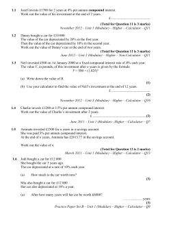 1.1 Jozef invests £1700 for 2 years at 4% per annum compound