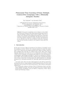 Polynomial Time Learning of Some Multiple Context