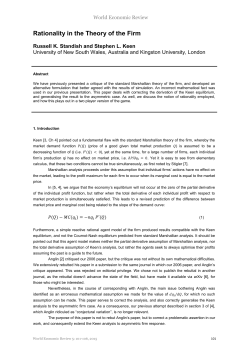 Rationality in the Theory of the Firm