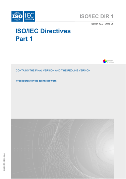 ISO/IEC Directives Part 1 - International Electrotechnical Commission