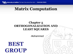 Orthogonalization
