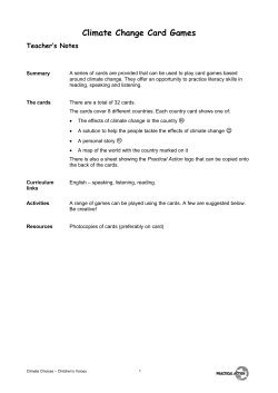 Climate Change Card Games