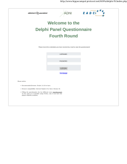 the Delphi Panel Questionnaire Fourth Round