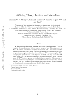 K3 String Theory, Lattices and Moonshine arXiv