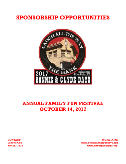 2017 sponsor levels - Bonnie and Clyde Days