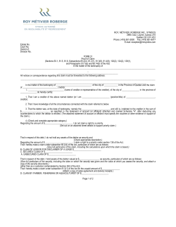 Form 31 - Blank - Proof of claim (A.)Bankruptcy