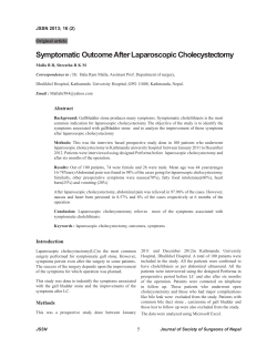 Symptomatic Outcome After Laparoscopic Cholecystectomy