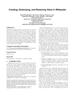 Creating, Destroying, and Restoring Value in