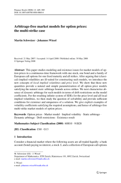 Arbitrage-free market models for option prices: the multi