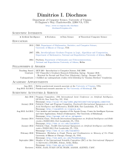 Dimitris Diochnos: Curriculum Vitae - cs.Virginia