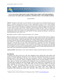 an evaluative checklist for computer games used - Novitas