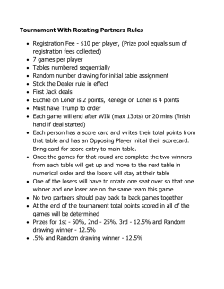 Tournament With Rotating Partners Rules &bull; Registration Fee