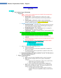 Business Organizations Outline