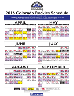 2016 Colorado Rockies Schedule
