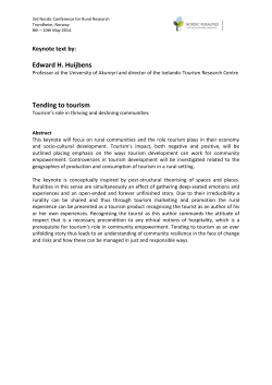 Keynote text by: Edward H. Huijbens