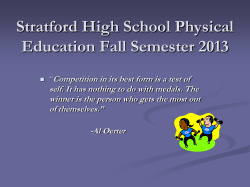 Bunnell High School Physical Education Spring Semester 2001