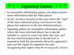 Signaling Games