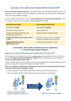 Job aide on the switch from trivalent OPV to bivalent OPV