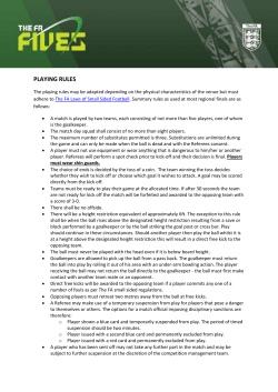 playing rules - Cambridgeshire FA