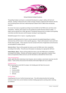 Grading Policy - Holroyd Hotshots Netball Club