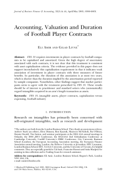 Accounting, Valuation and Duration of Football Player Contracts