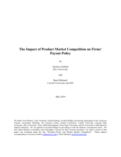 The Role of Product Market Competition on Firms