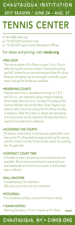 tennis center - Chautauqua Institution