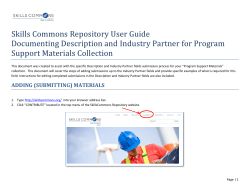 Skills Commons Repository User Guide Documenting Description
