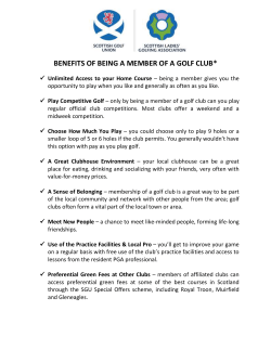 Golf Club Membership &ndash; Generic Benefits