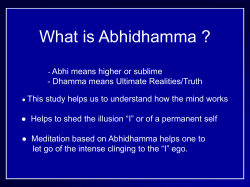 Sayalay Susila Abhidhamma Chapter 1